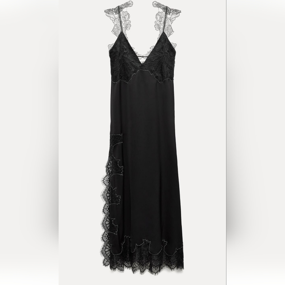 BNWT! ZARA LACE LINGERIE STYLE DRESS ZW COLLECTION $ 199 - Picture 4 of 7